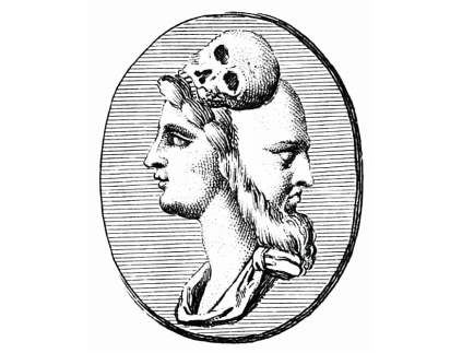 Assemblage de trois têtes parmi lesquelles en est une de mort, Le Museum de Florence, 1787