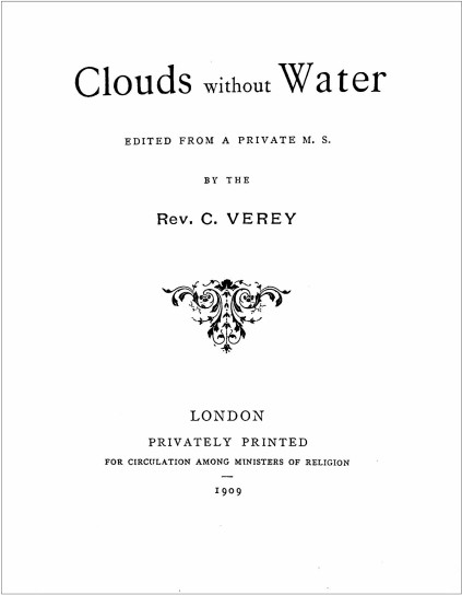 Title page of Clouds without Water, 1909 E.V.