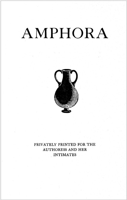 Title page of the Privately Printed Amphora