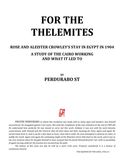 For the Thelemites, title page
