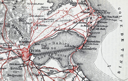 1910s French map of Tunis and Sidi Bou Saïd