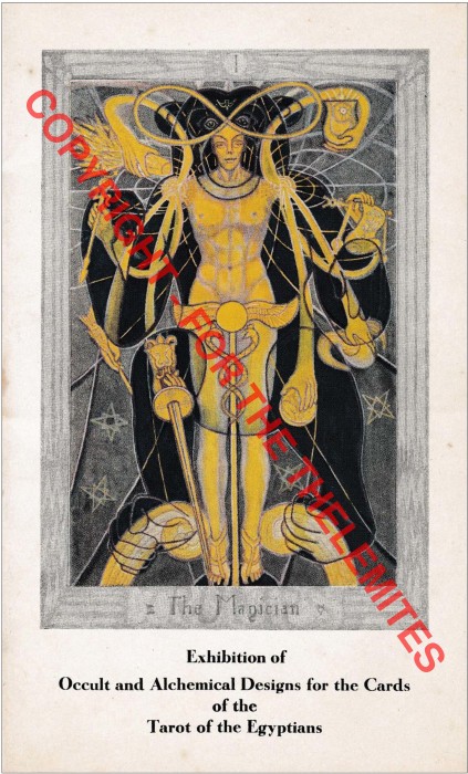 Front wrapper of Exhibition of Playing Cards The Tarot (Book of Thoth) 78 Paintings According to the Initiated Tradition and Modern Scientific Thought with Other Occult and Alchemical Design (1941 E.V.)