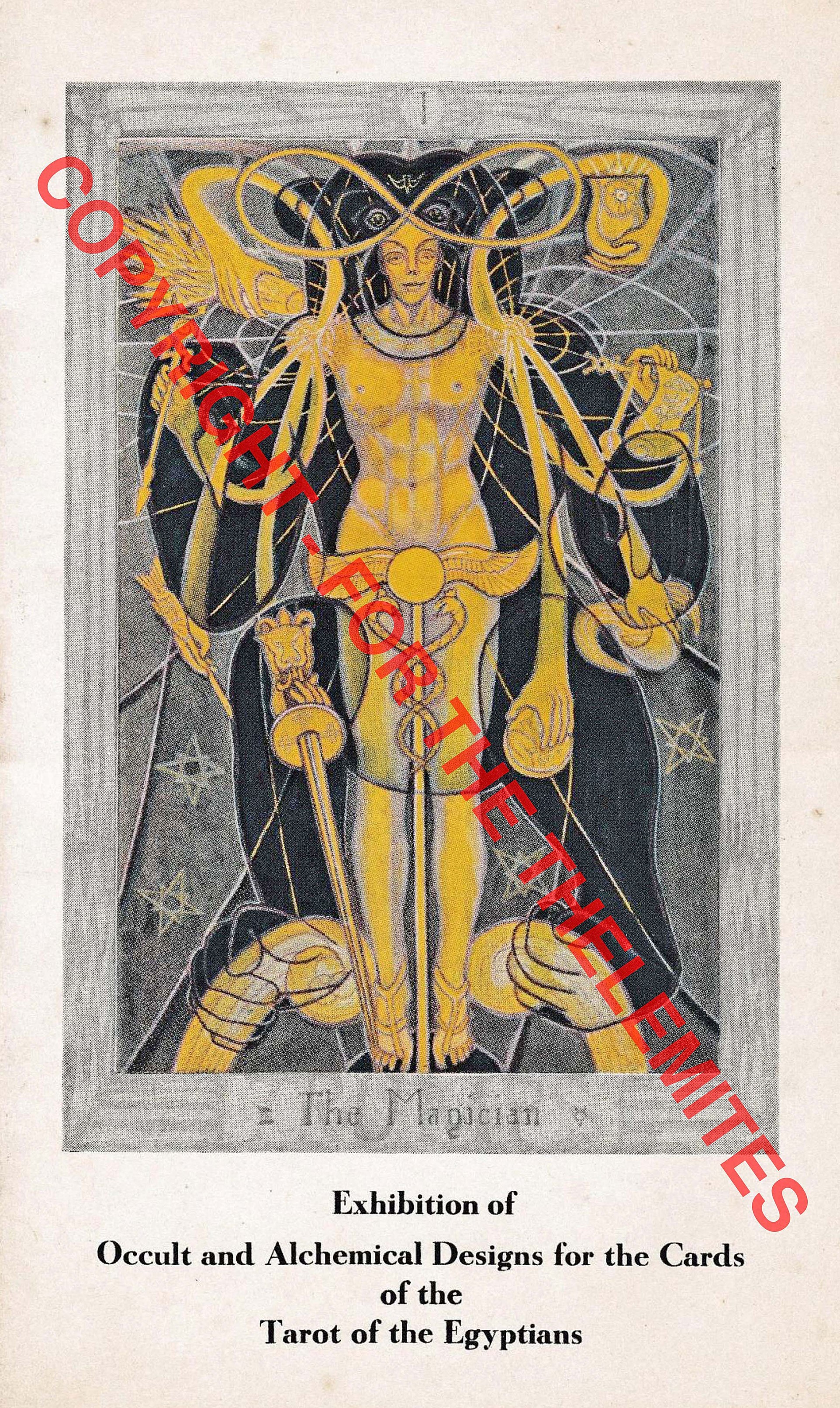 Front wrapper of Exhibition of Playing Cards The Tarot (Book of Thoth) 78 Paintings According to the Initiated Tradition and Modern Scientific Thought with Other Occult and Alchemical Design (1941 E.V.)
