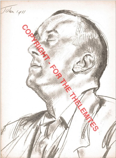 Aleister Crowley. A Lithograph by Auguste Clot from the Sketch made by Augustus John.