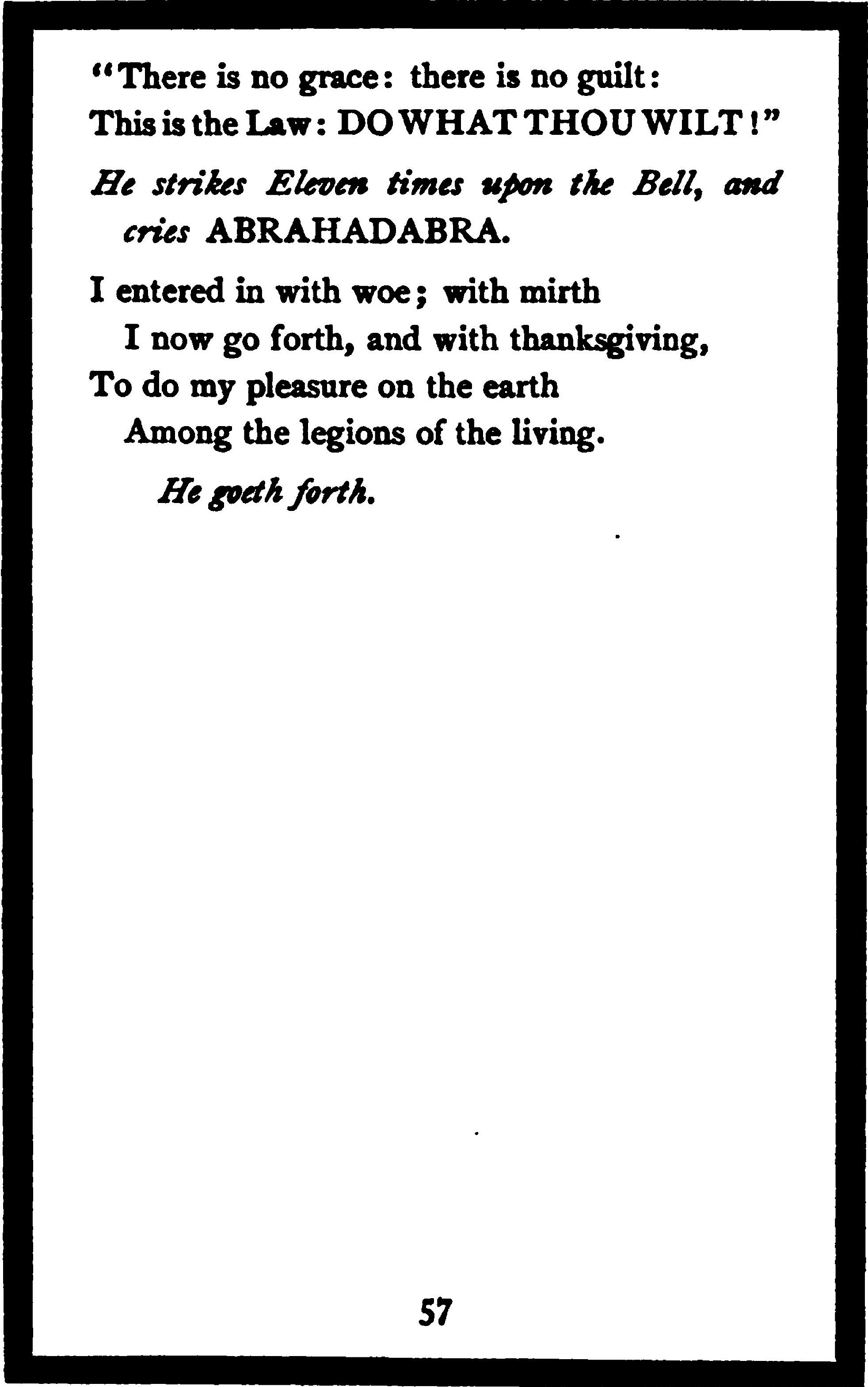 The Book of Lies,1913 E.V., Chapter 44 - The Mass of the Phoenix, 3