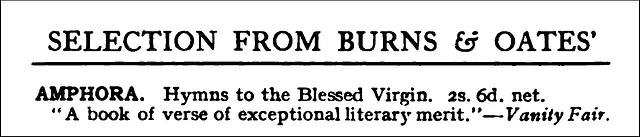 Amphora from a Burns and Oates Catatalogue, 1911 E.V.