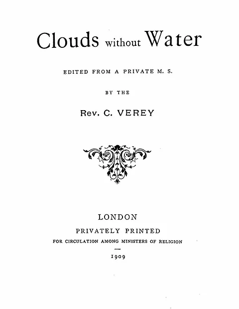 Title page of Clouds without Water, 1909 E.V.