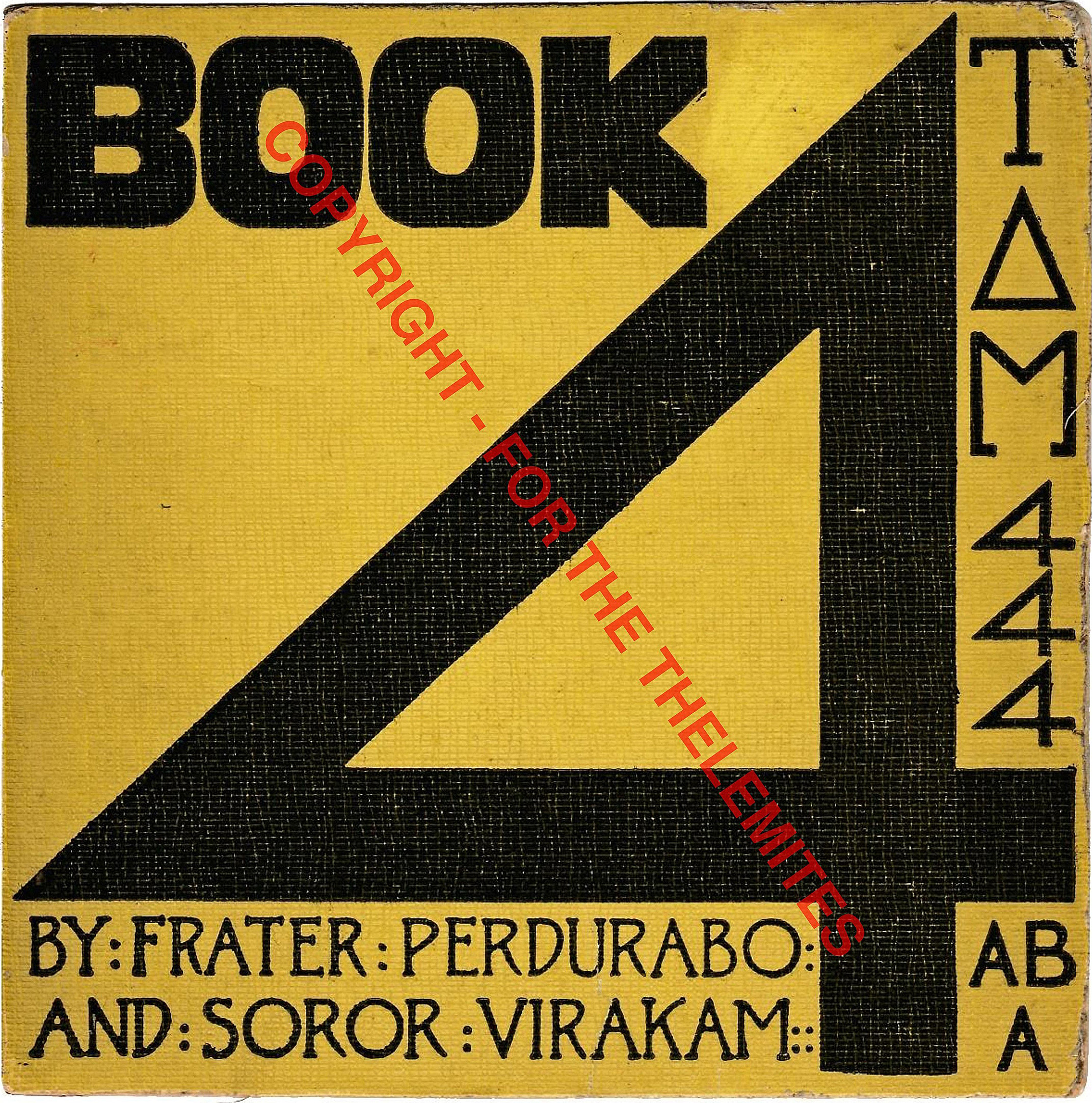 Book Four, Part One, Upper Cover